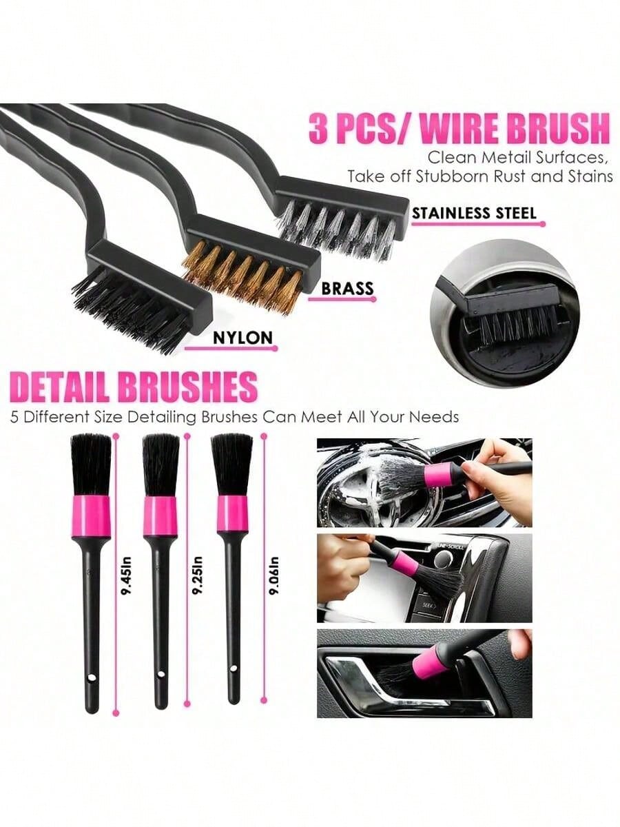 25pcs Car Cleaning Wash Kit In - огляд і ціна Interior Detailing Kit