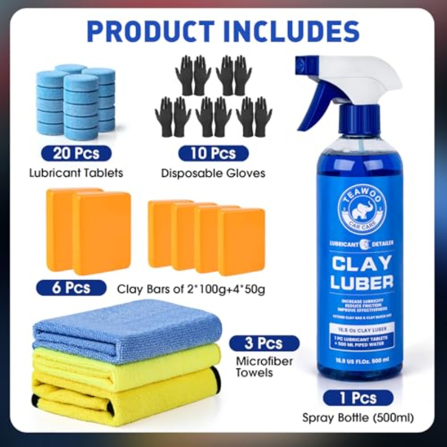 Clay Bars Kit, 6 Clay Bars and - огляд і ціна Clay Bar Lubricant