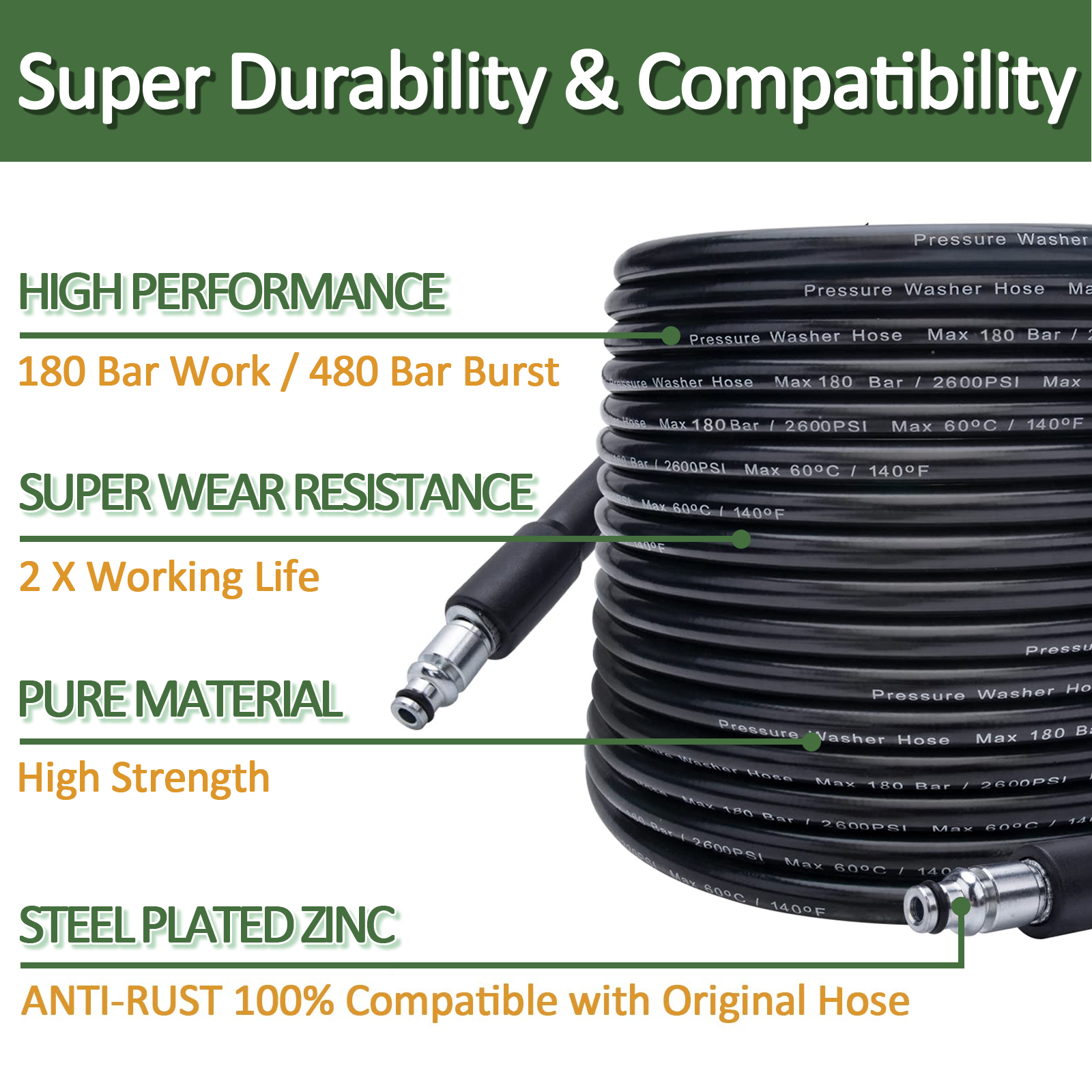 10m High Pressure Washer Hose  - огляд і ціна Car Shampoo Ph
