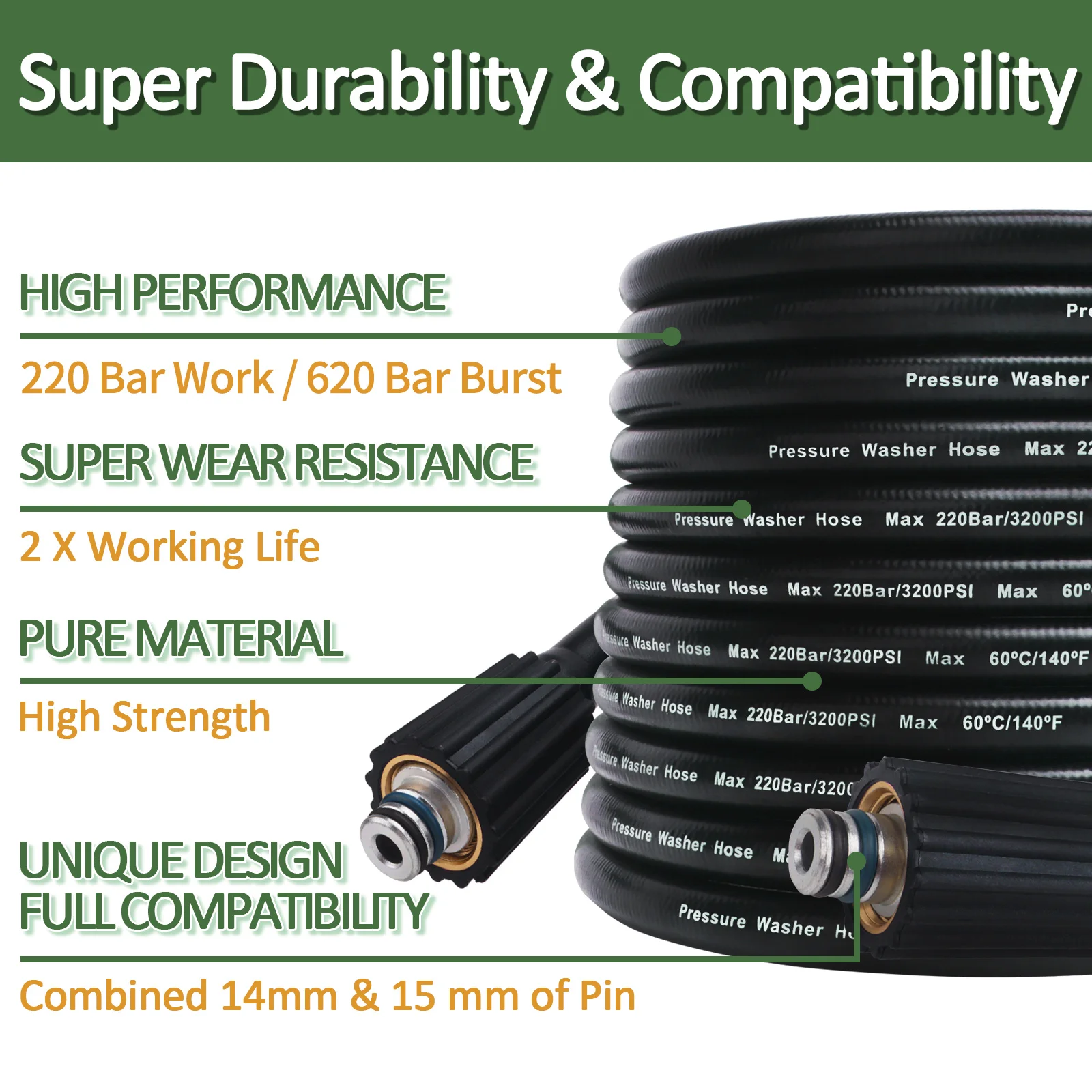 10m High Pressure Washer Hose  - огляд і ціна Car Shampoo Ph