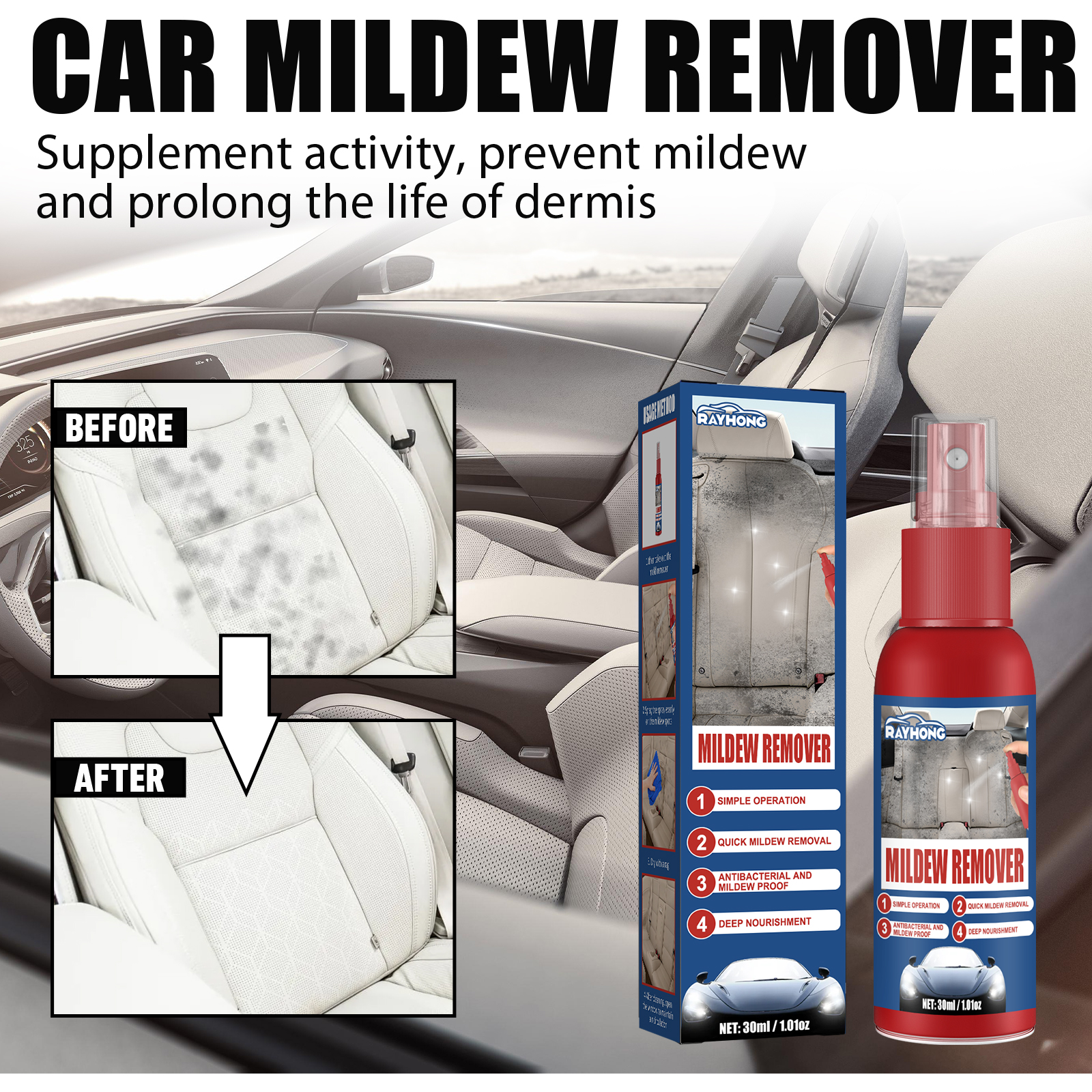 Car Mildew Remover Spray Multi - огляд і ціна Leather Cleaner Interior