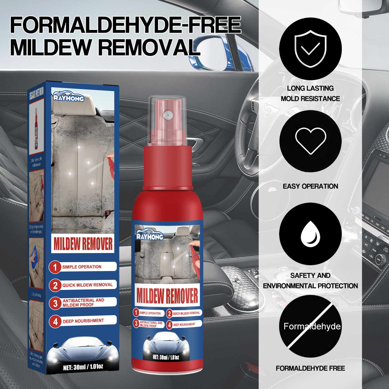 Car Mildew Remover Spray Multi - огляд і ціна Leather Cleaner Interior