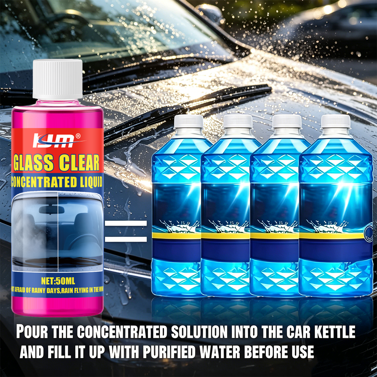 KJM Concentrated Car Glass Cle - огляд і ціна Glass Cleaner Streak